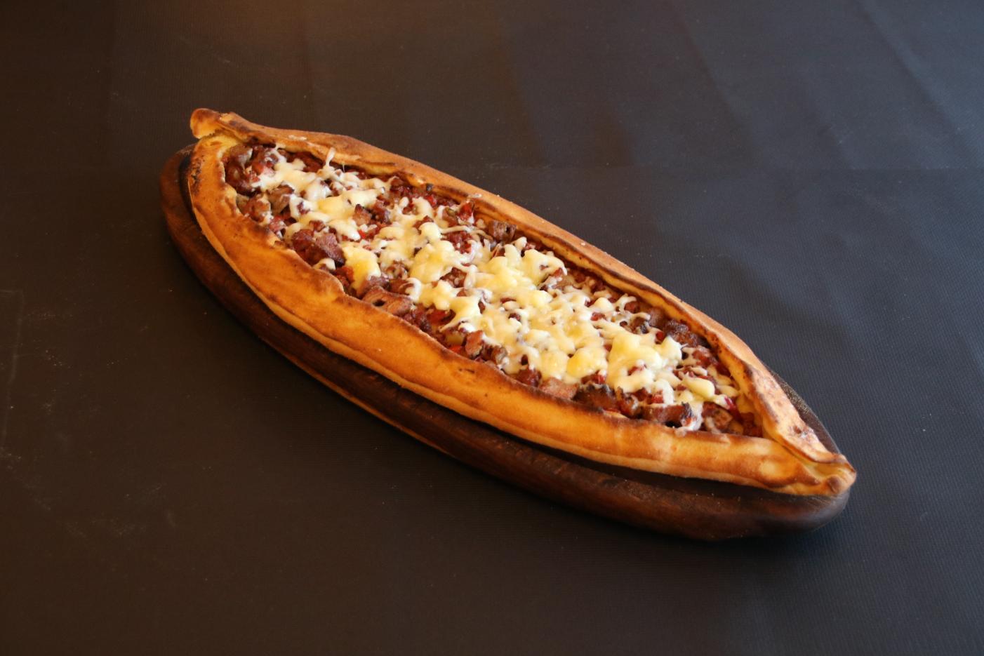 Diced Beef and Kashar Pide